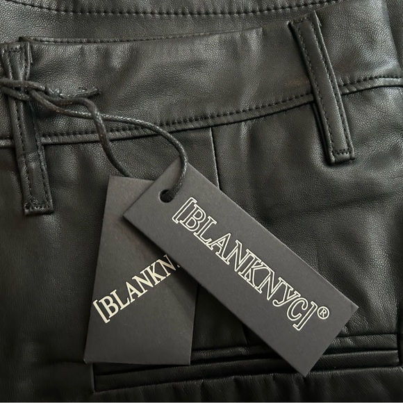 Blank NYC Faux Leather Wide Leg Trouser Pants Size 25 - Picture 10 of 11